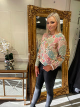Floral Green Jumper